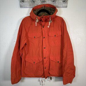 Polo Ralph Lauren Full Zip Oiled Cloth Orange Hooded Sport Jacket Medium Utility